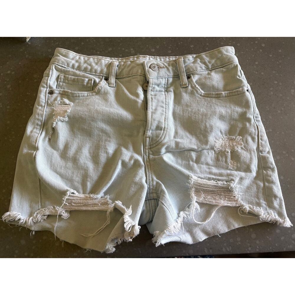 Old Navy OG Straight High Rise Distressed Denim Shorts Light Wash Women’s Size 6